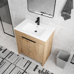 Meuble-lavabo Beingnext 24/30/36 avec vasque, meuble-lavabo autoportant avec porte à fermeture douce et étagère réglable