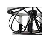 Lustre rustique Bella Depot à 5 lumières en bois avec cage, éclairage à intensité variable, suspension de style ferme réglable de 15,7 pouces pour îlot de cuisine