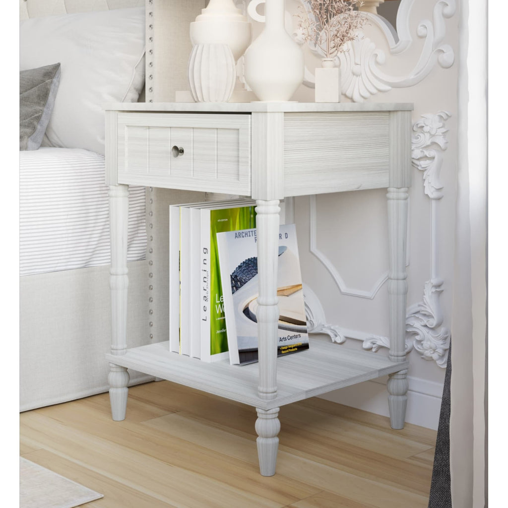 Lit Billy à panneaux rembourrés avec 2 tables de chevet