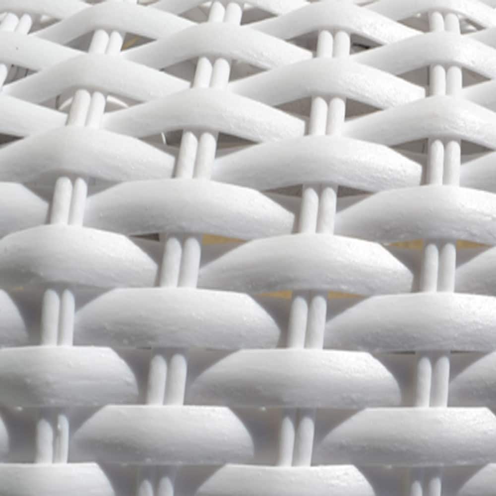 Ensemble de patio pivotant en osier blanc Biloxi Outdoor (3 pièces)