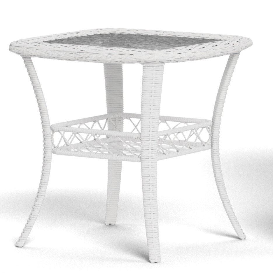 Ensemble de patio pivotant en osier blanc Biloxi Outdoor (3 pièces)