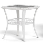 Ensemble de patio pivotant en osier blanc Biloxi Outdoor (3 pièces)