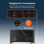 Distributeur d'eau chaude et froide 3 en 1 noir avec machine à glaçons