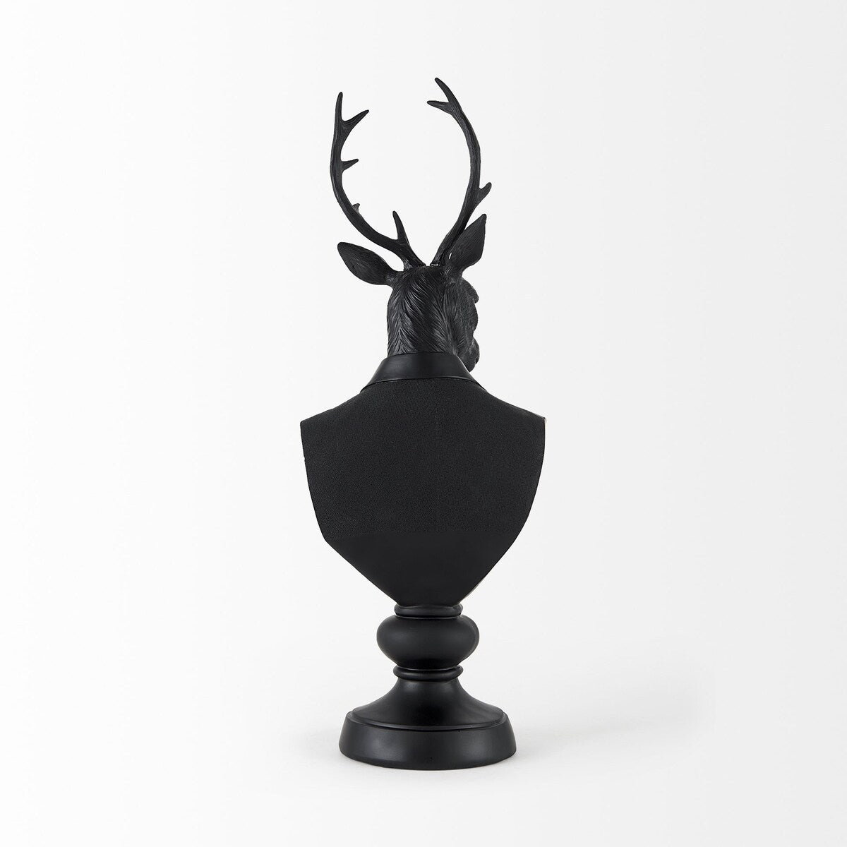 Buste de cerf en résine noire, sculpté - 15 cm (L) x 20 cm (P) x 58 cm (H)