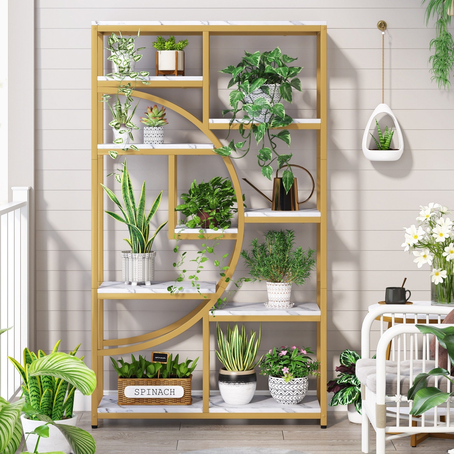 Étagère industrielle à 5 niveaux pour chambre, salon, bureau à domicile