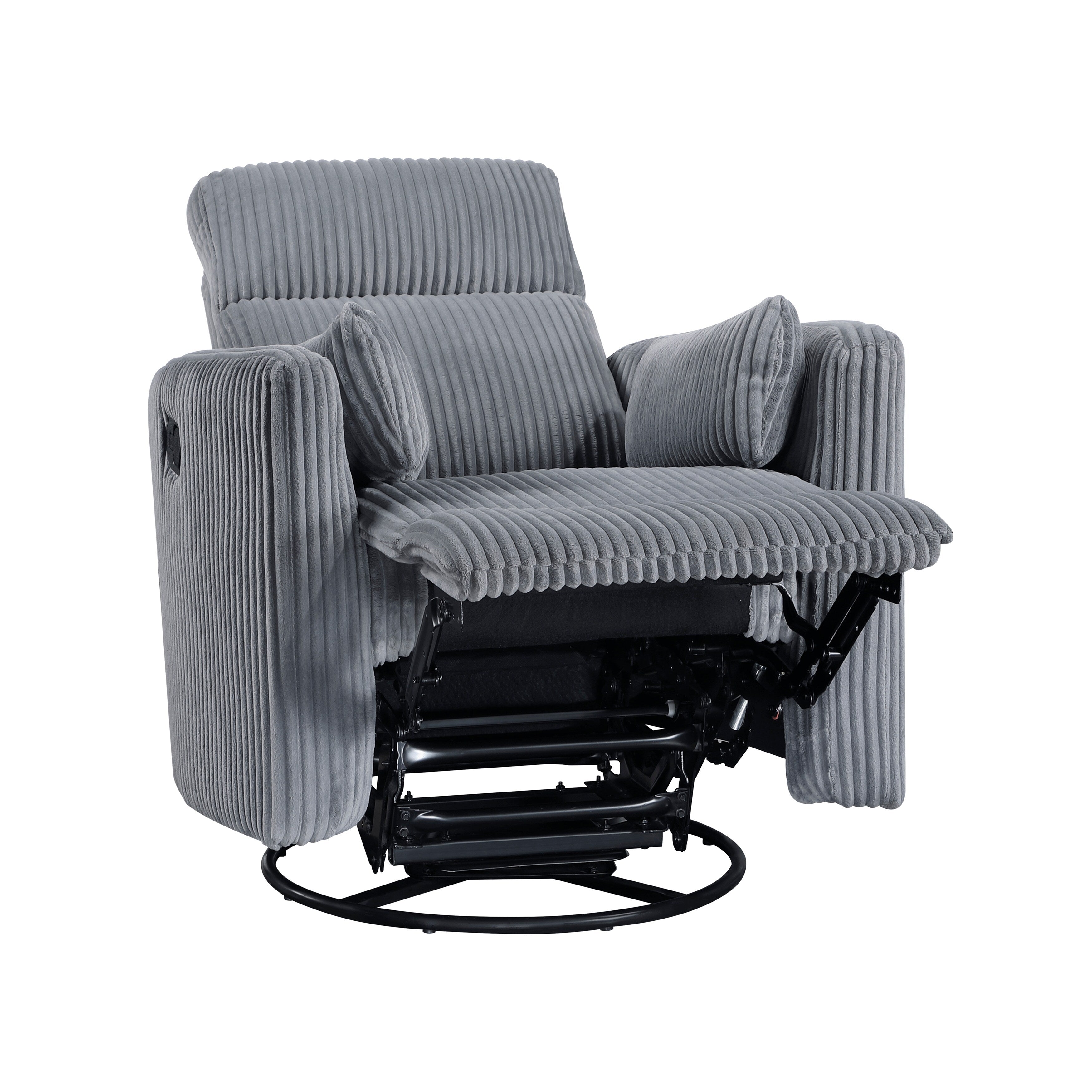 Fauteuil inclinable manuel pivotant en velours côtelé Braidy
