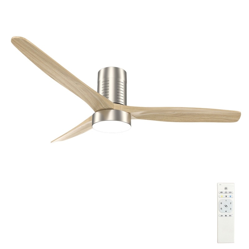 Ventilateur de plafond encastré de style campagnard de 132 cm (52 ​​pouces) avec lumière et télécommande, moteur CC réversible