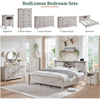 Commode de ferme en bois à 5 tiroirs de 48 pouces de haut, idéale pour une chambre à coucher.