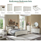 Commode de ferme en bois à 5 tiroirs de 48 pouces de haut, idéale pour une chambre à coucher.