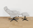 Fauteuil inclinable et ottoman en cuir Leif