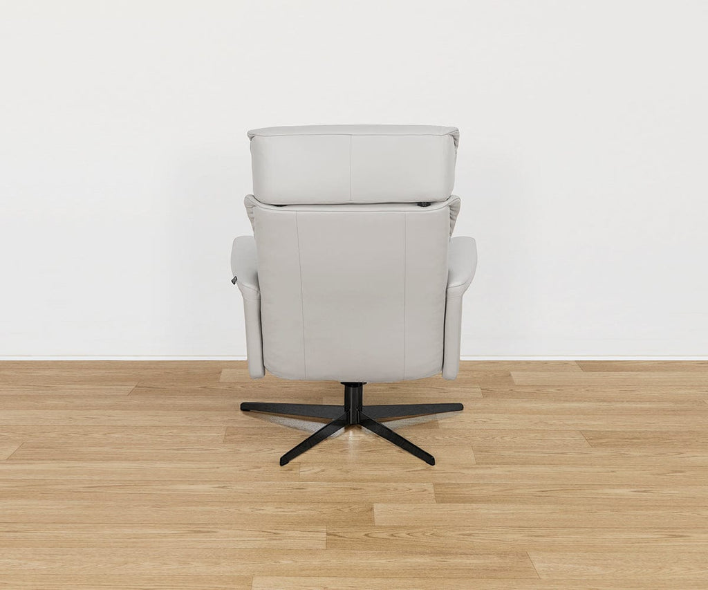 Fauteuil inclinable et ottoman en cuir Leif