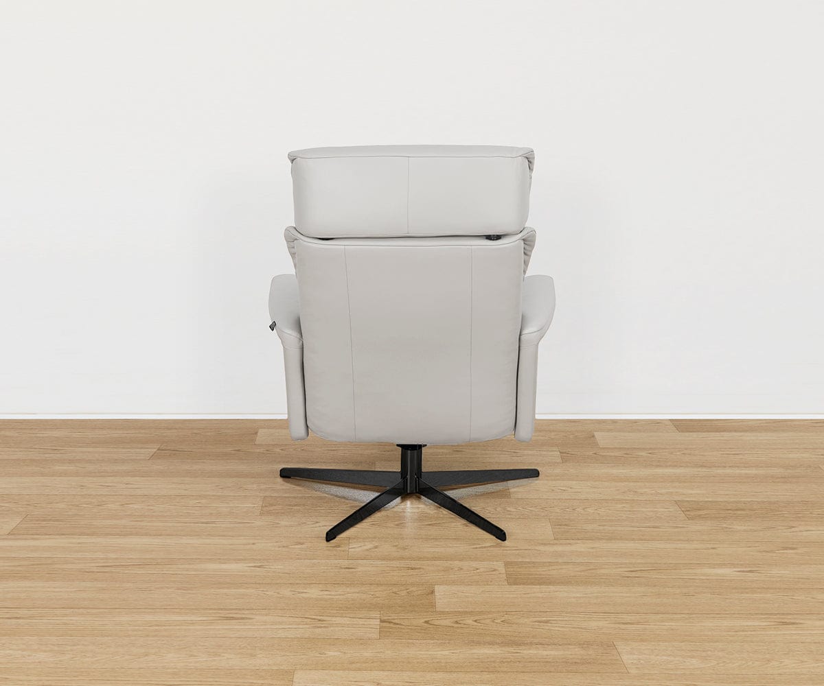 Fauteuil inclinable et ottoman en cuir Leif