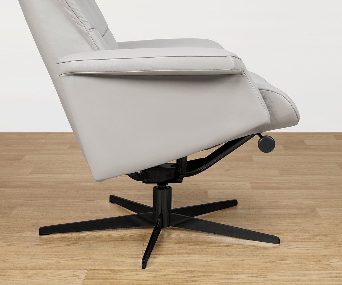 Fauteuil inclinable et ottoman en cuir Leif