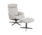 Fauteuil inclinable et ottoman en cuir Leif