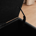 Pouf de rangement rectangulaire capitonné en similicuir (50,3 x 17,50 x 18 cm)