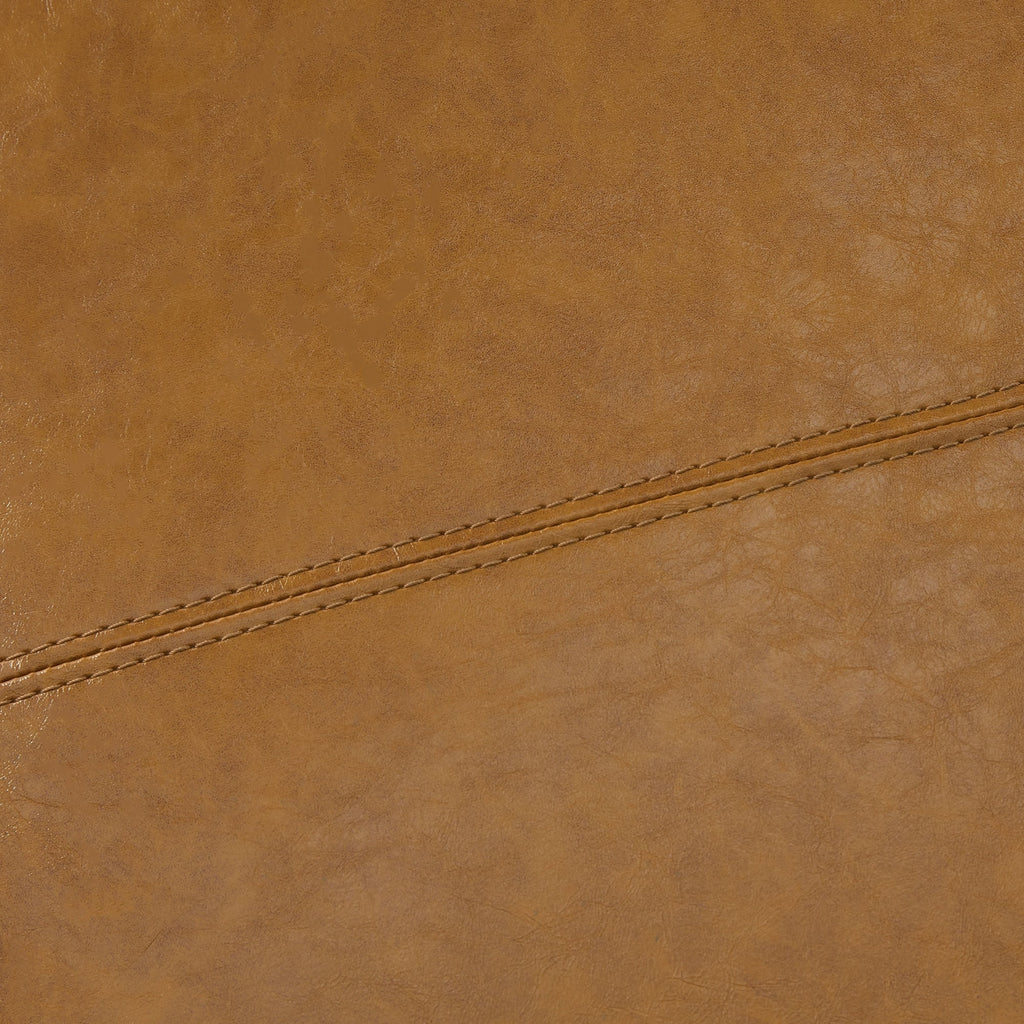 Pouf de rangement rectangulaire capitonné en similicuir (50,3 x 17,50 x 18 cm)