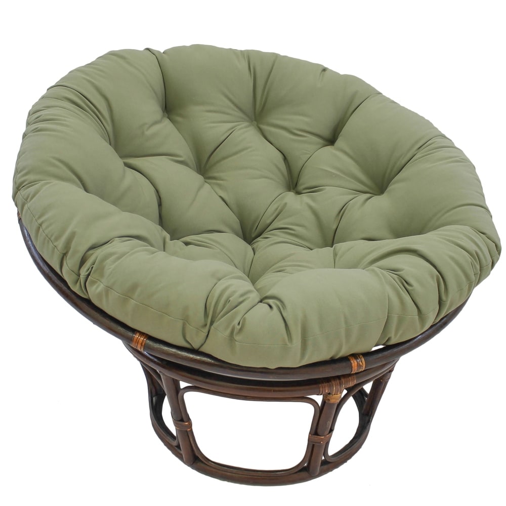 Fauteuil Papasan Bali en rotin de 107 cm avec coussin en sergé