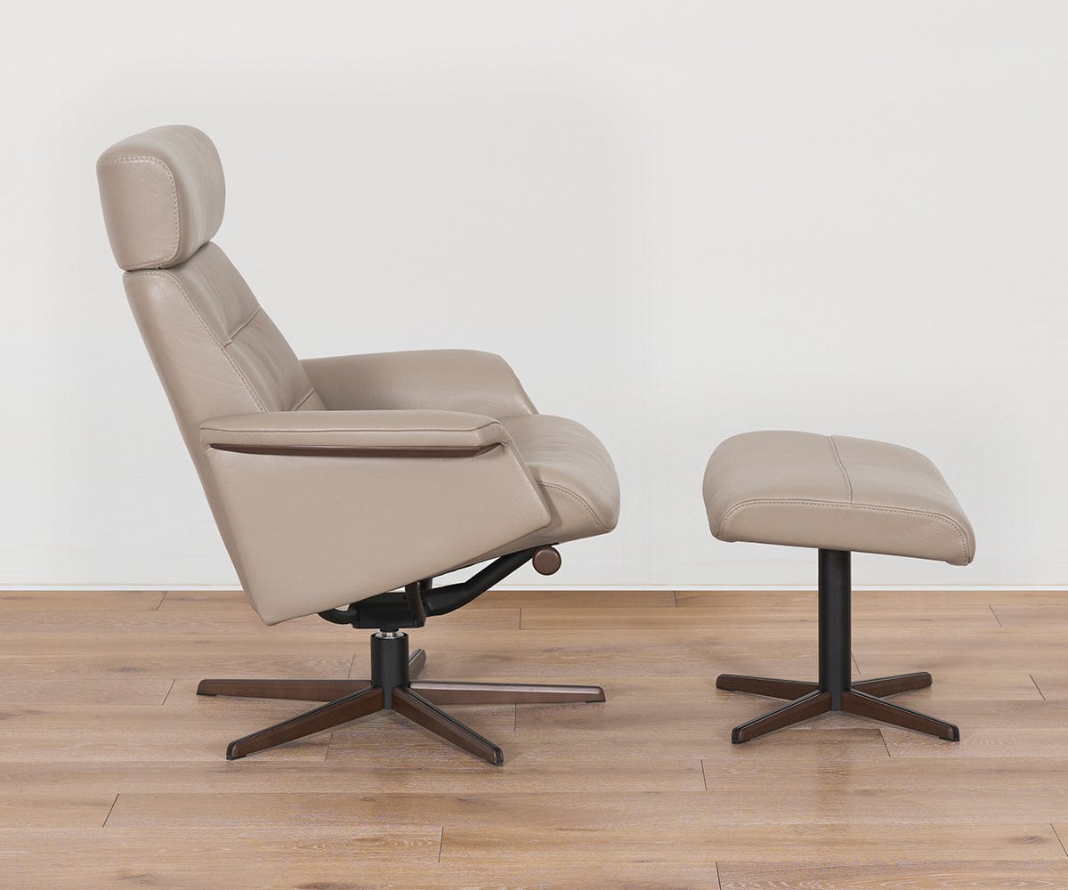 Fauteuil inclinable et ottoman en cuir Steffen