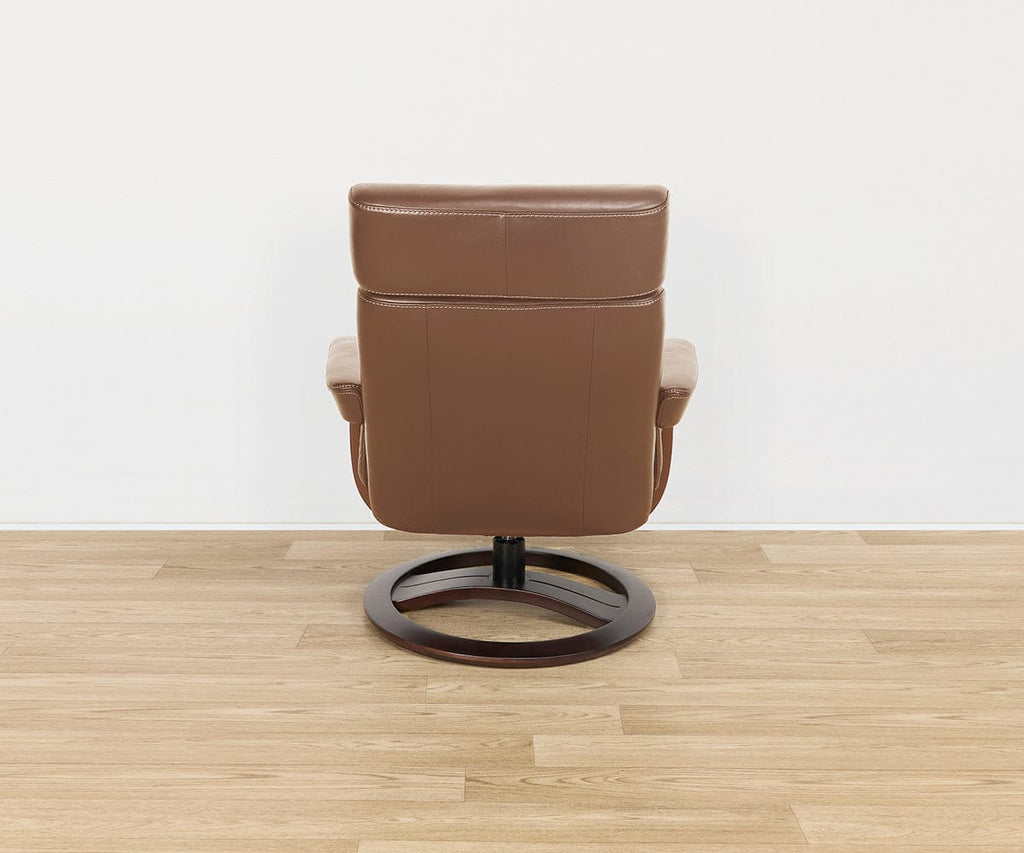 Fauteuil inclinable et ottoman en cuir Oswin