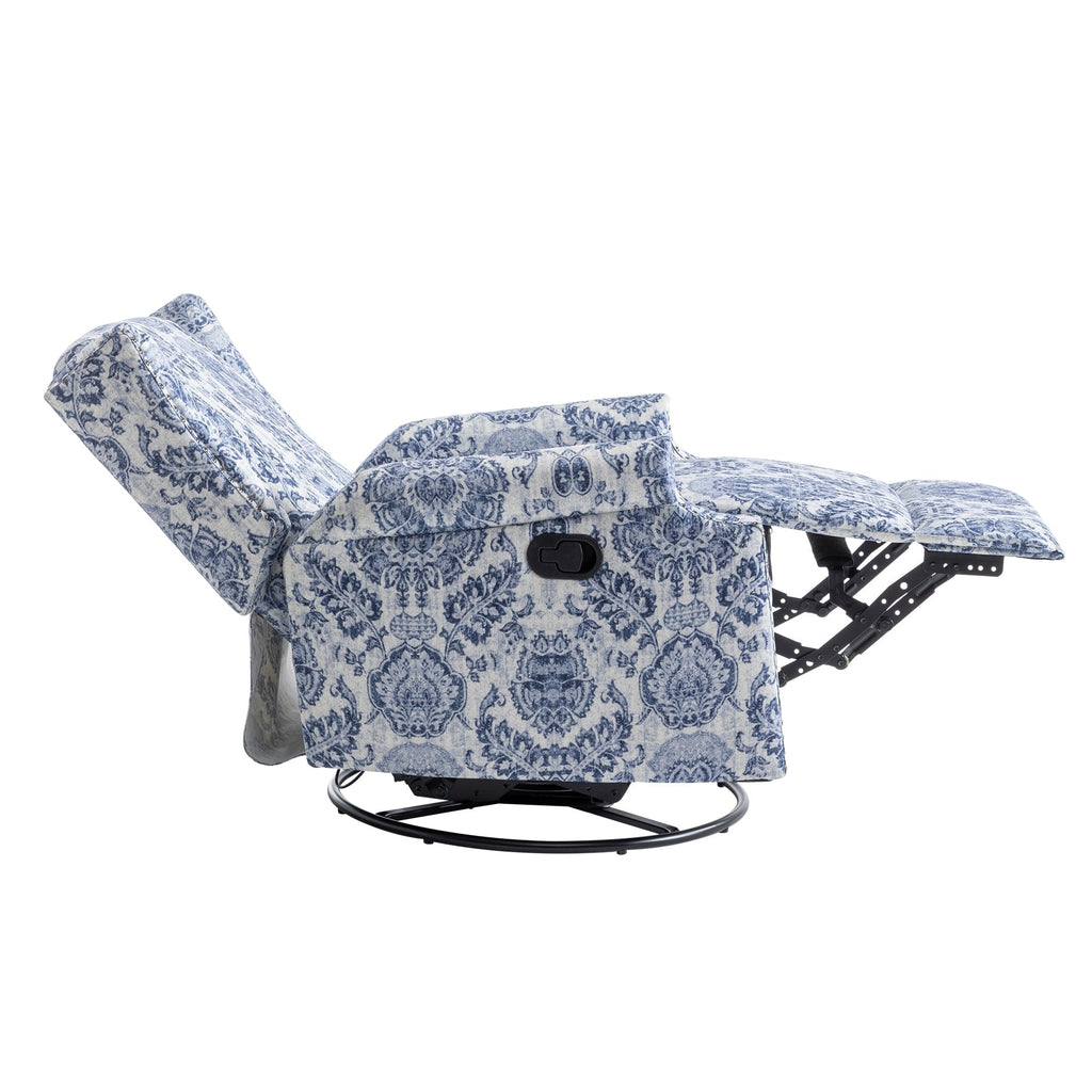 Ensemble de 2 fauteuils inclinables pivotants à bascule de 74 cm de large, à dossier inclinable manuel.