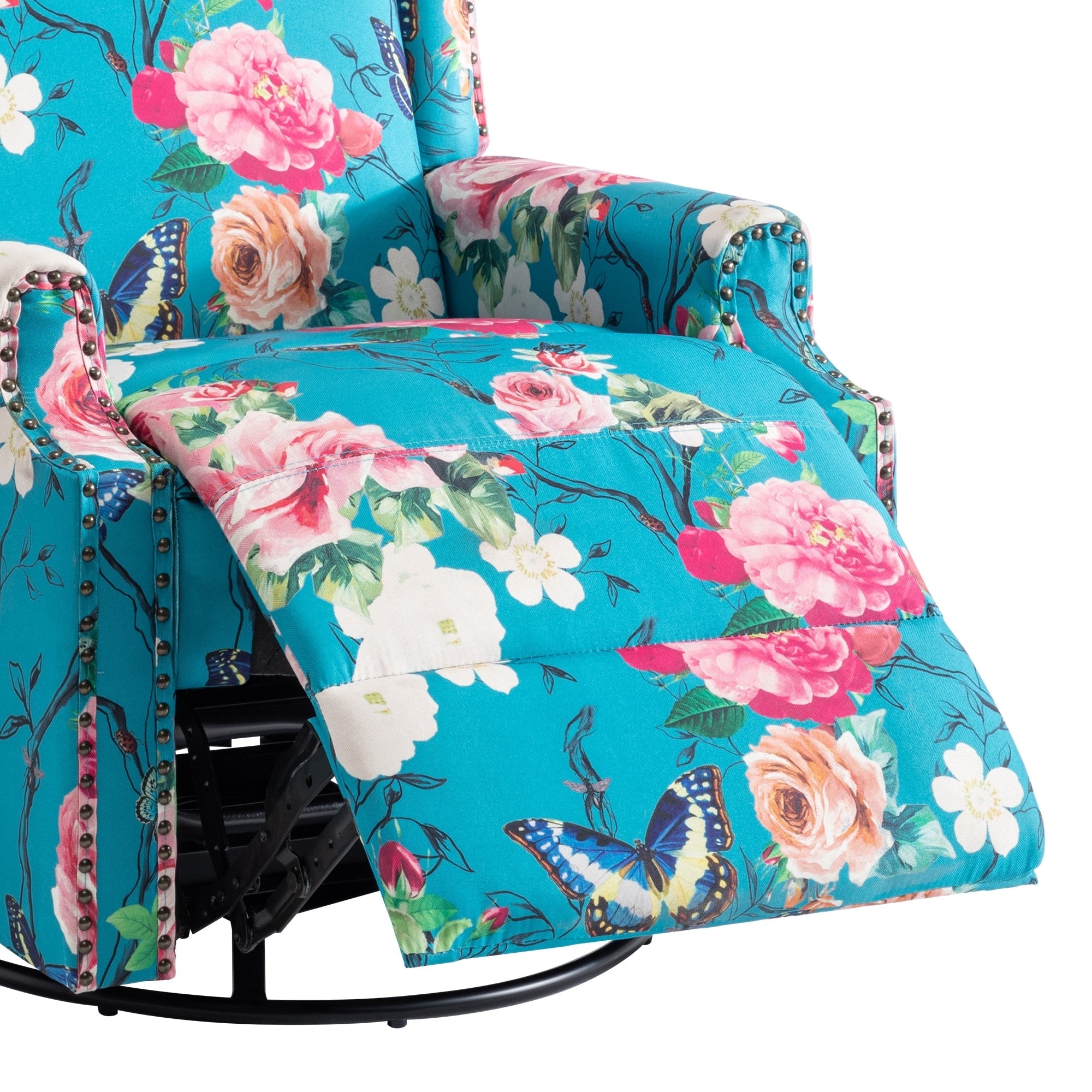 Ensemble de 2 fauteuils inclinables pivotants à bascule de 74 cm de large, à dossier inclinable manuel.