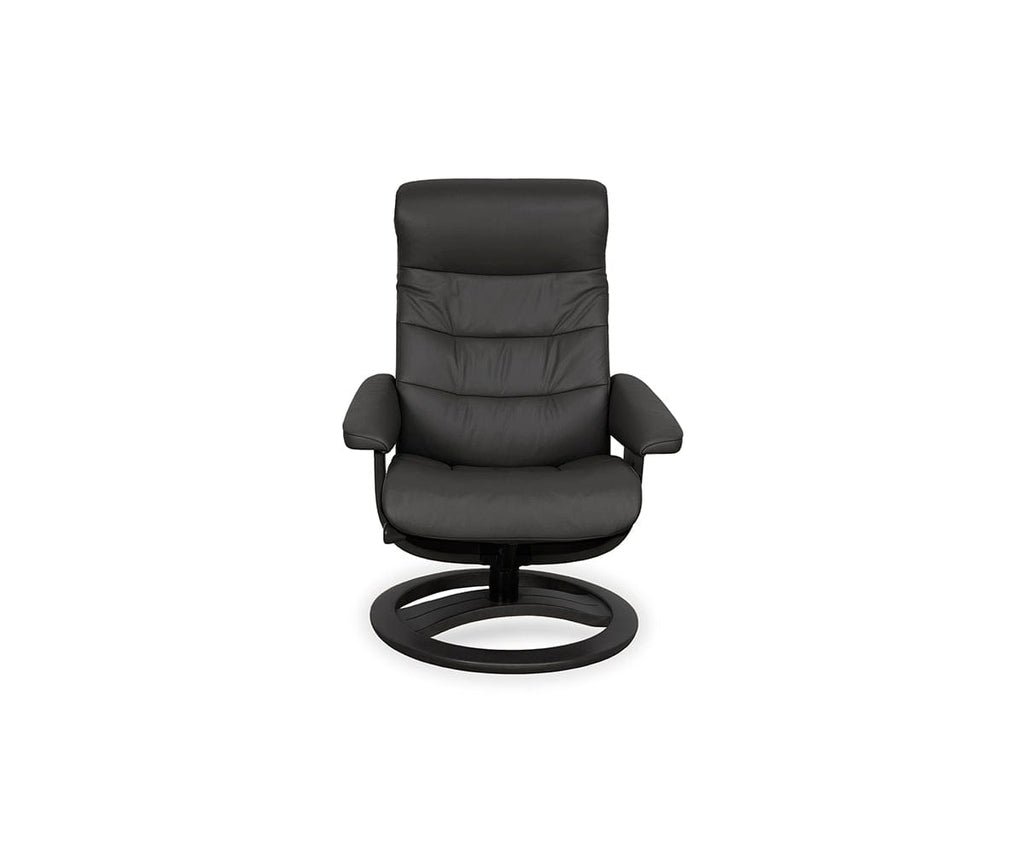 Fauteuil inclinable et ottoman en cuir Hans