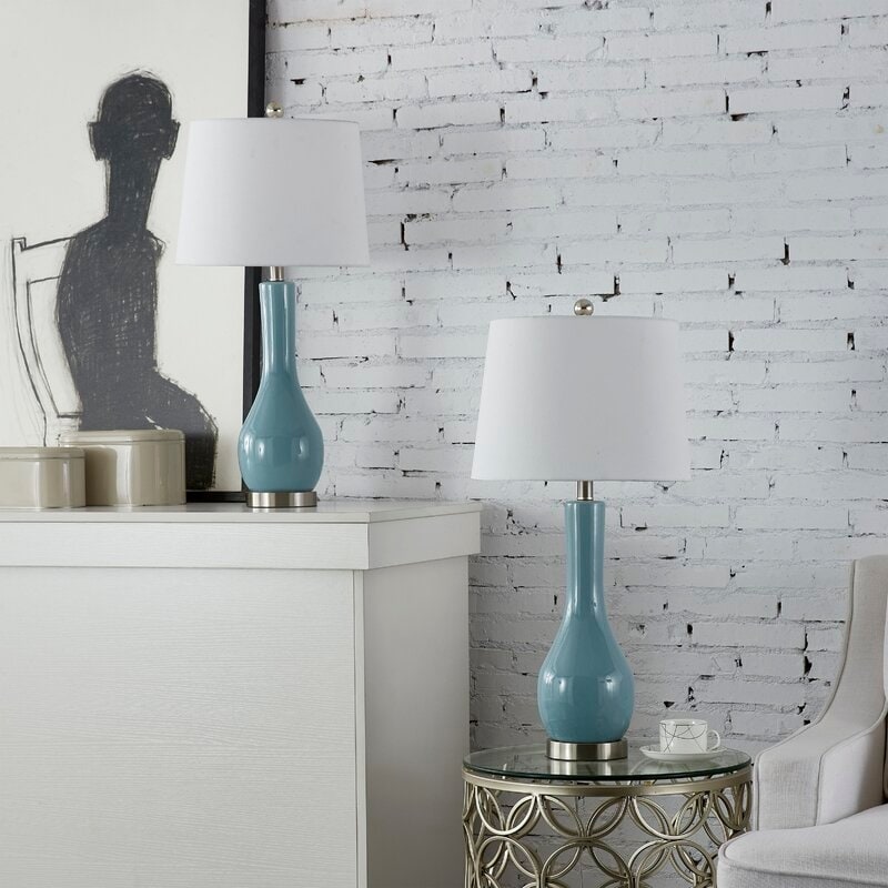 Ensemble de 2 lampes de table en céramique 28,5 avec port USB