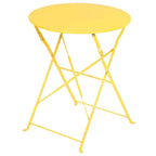 Ensemble bistro pliable en métal 3 pièces, résistant aux intempéries, idéal pour l'intérieur et l'extérieur, avec terrasse, jardin ou cour.