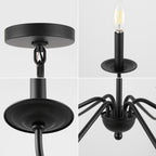 Lustre LED en fer à 6 lumières de 34,75 pouces, par JONATHAN Y