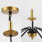 Lustre LED en fer à 6 lumières de 34,75 pouces, par JONATHAN Y