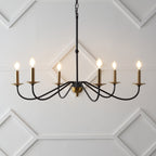 Lustre LED en fer à 6 lumières de 34,75 pouces, par JONATHAN Y