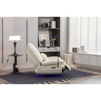 Fauteuil inclinable électrique pivotant avec haut-parleurs Bluetooth, support pour téléphone, ports de chargement USB et Type-C, rangement dissimulé dans l'accoudoir
