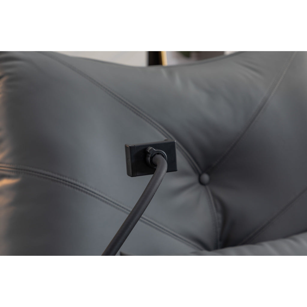 Fauteuil inclinable électrique pivotant avec haut-parleurs Bluetooth, support pour téléphone, ports de chargement USB et Type-C, rangement dissimulé dans l'accoudoir