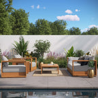 Ensemble de mobilier de jardin 5 pièces en bois d'acacia Tahoe