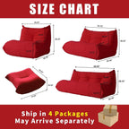 Ensembles de canapés poufs en velours Teddy