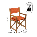 Chaise de réalisateur pliable d'extérieur Theo Classic en bois d'acacia, style milieu du siècle, avec dossier matelassé en losanges et coussin (lot de 2), par JONATHAN Y