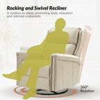 Ensemble de 2 fauteuils inclinables électriques pivotants et à bascule Tobias de style traditionnel par HULALA HOME