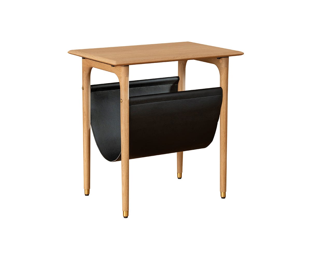 Table d'appoint Hendrick avec étagère suspendue II - Chêne blanc