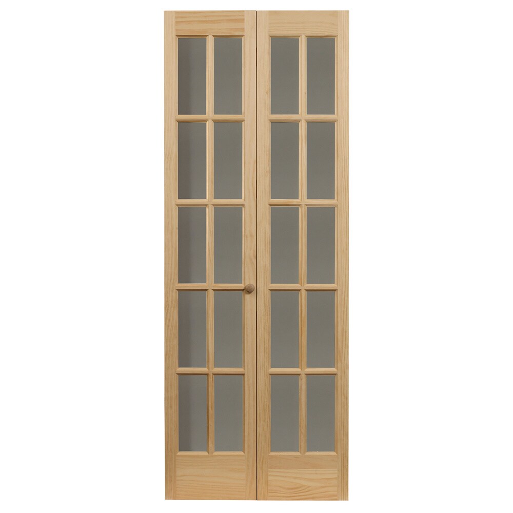 Porte pliante traditionnelle AWC en pin brut à vitrage divisé de 76 cm (30 pouces)