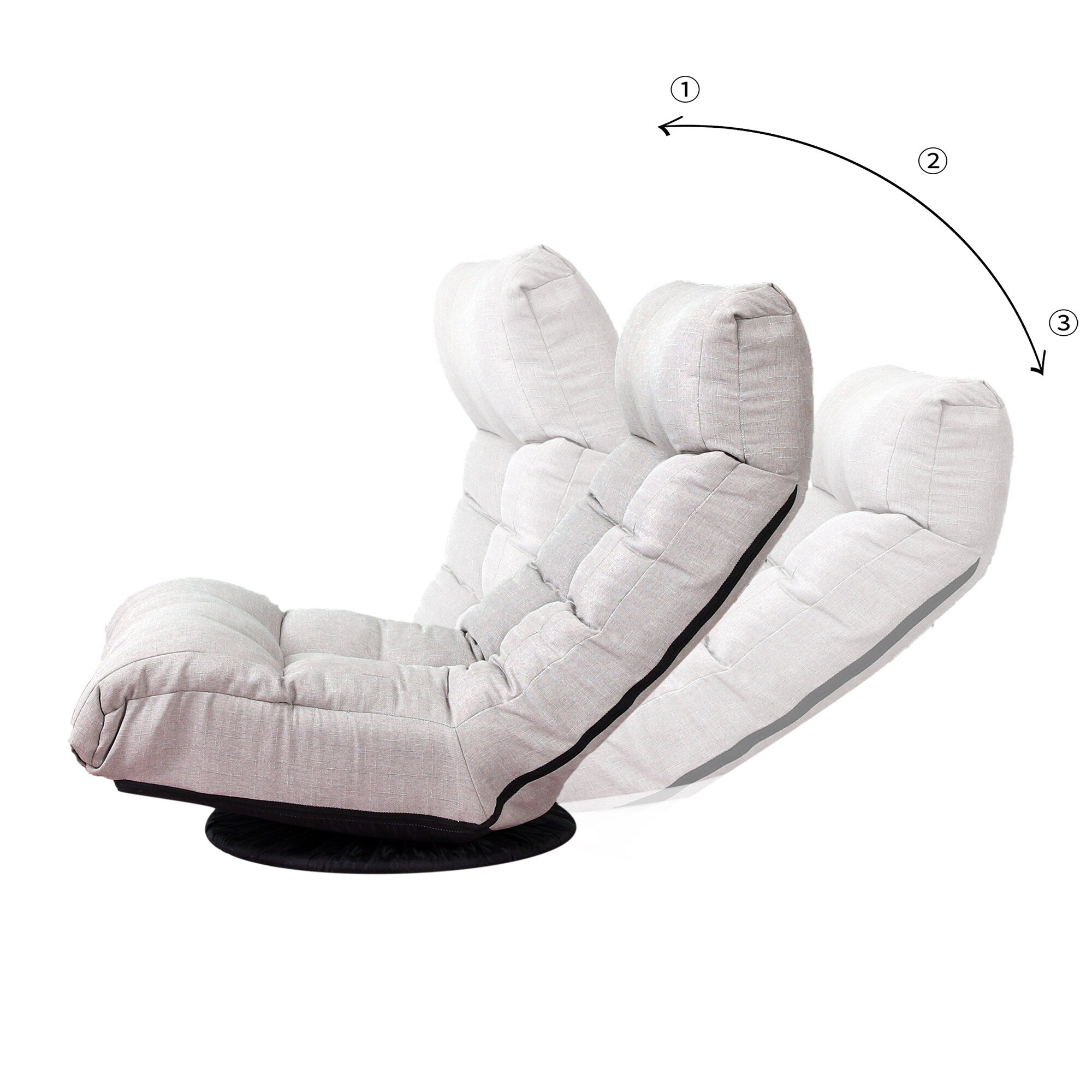 Ensemble fauteuil inclinable rembourré sans accoudoirs avec repose-pieds et appui-tête réglable