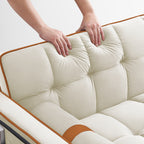 Canapé-lit convertible 2 places en velours de 140 cm avec lit gigogne, dossier inclinable, poches latérales et support pour téléphone