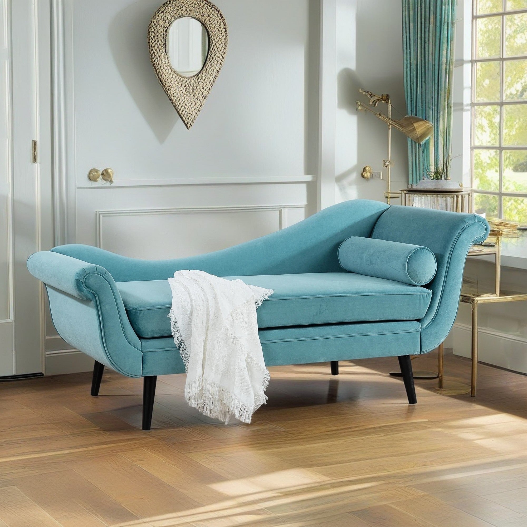 Chaise longue vintage à accoudoirs en volutes de Christopher Knight Home