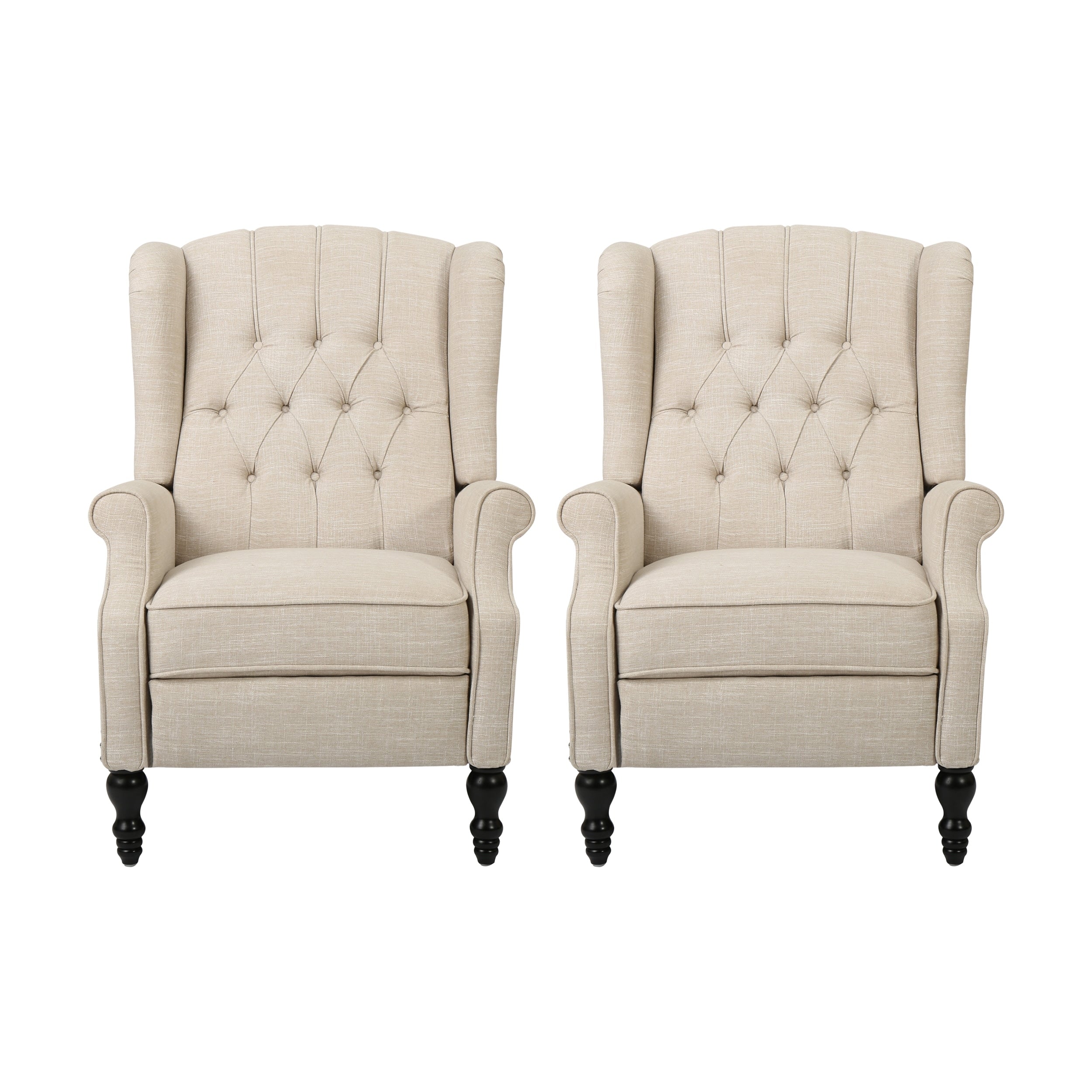 Fauteuils inclinables Walter en tissu capitonné (lot de 2) par Christopher Knight Home