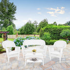 Ensemble de conversation 4 pièces en osier pour patio