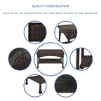 Ensemble de conversation 4 pièces en osier pour patio