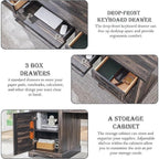 Bureau de direction style ferme, bureau en bois pour bureau à domicile, bureau d'ordinateur