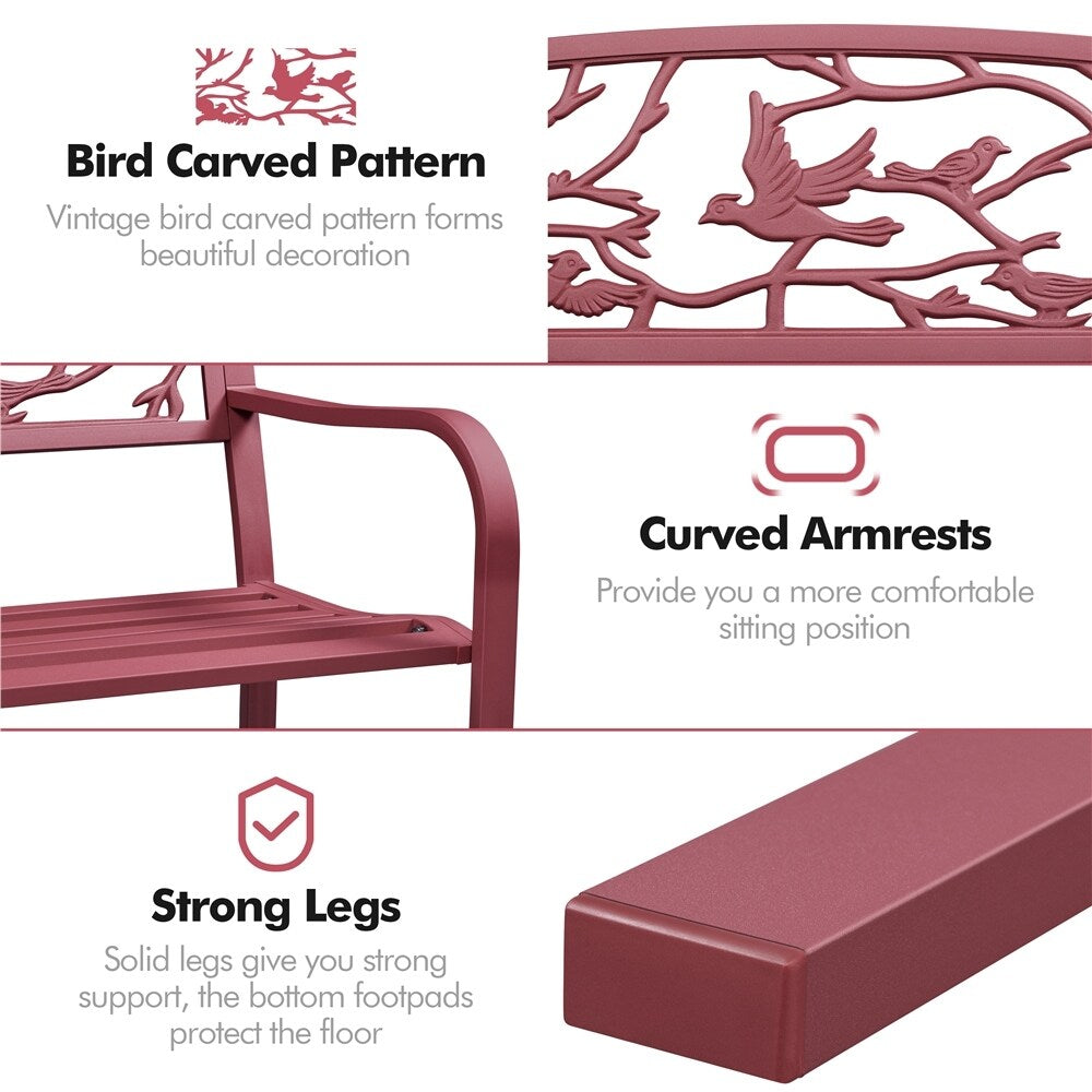 Banc de jardin Yaheetech en métal pour terrasse ou véranda - Non disponible