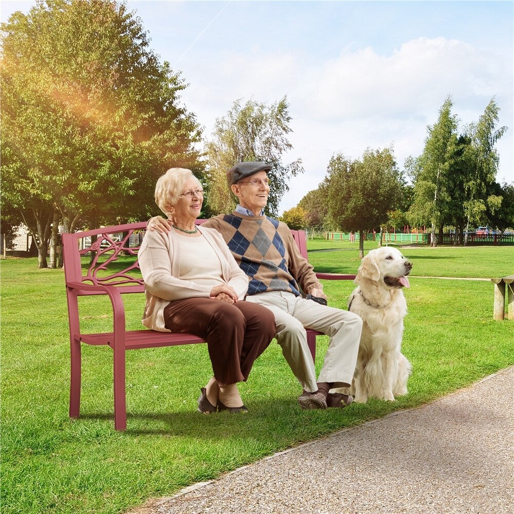 Banc de jardin Yaheetech en métal pour terrasse ou véranda - Non disponible