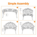 Banc d'extérieur en métal Yaheetech pour terrasse, parc ou jardin - Non applicable