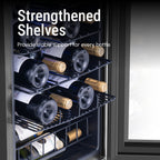 Réfrigérateur à vin/boissons 43 cm (17 pouces), 20 bouteilles, pose libre, contrôle numérique de la température